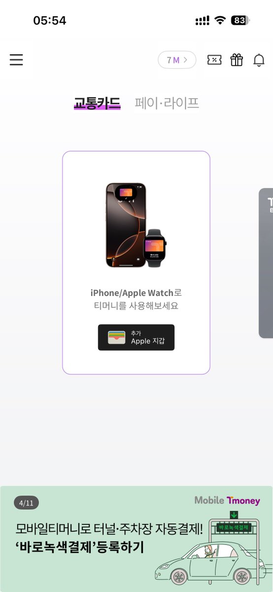 애플페이 티머니 홍보 이미지
