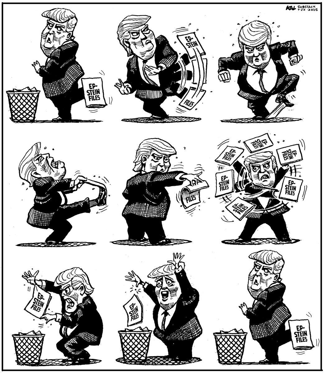 kaltoons's tweet image. After my recent departure from Baltimore Sun, I pledged that I would keep my cartoons coming in my newsletter, Kal Draws The Line.
Here’s my third effort. You can support my efforts to keep the satire flame alive by joining for free. Link in the comments