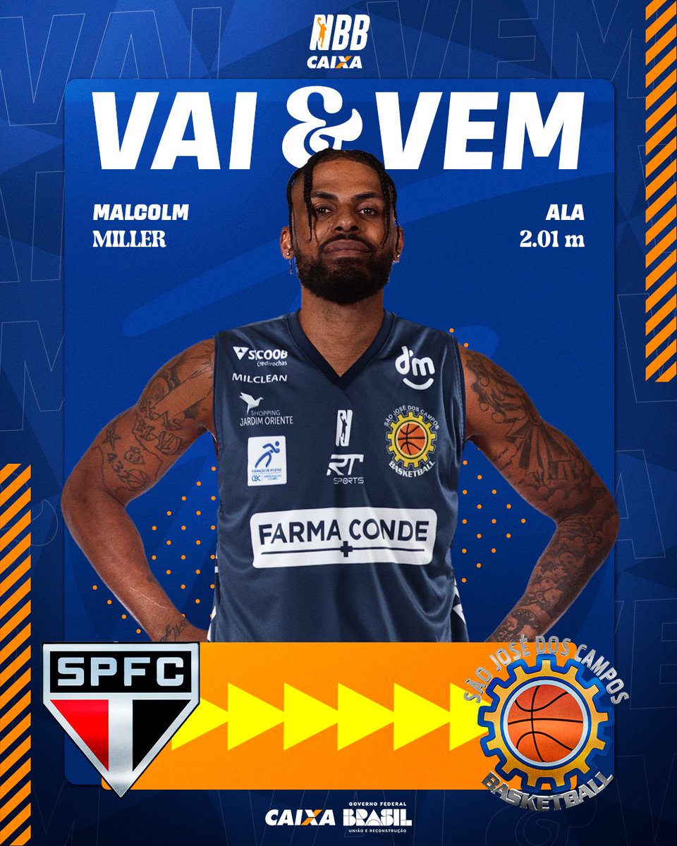 NBB's tweet image. Mais reforços chegando no elenco da Águia! 🦅
O São José anunciou quatro caras novas para a temporada 2025/26 do NBB CAIXA! Com os novos integrantes, o time do interior conta com sete integrantes, sendo seis reforços, além do comandante Régis Marrelli! 🏀
Vai se formando um…