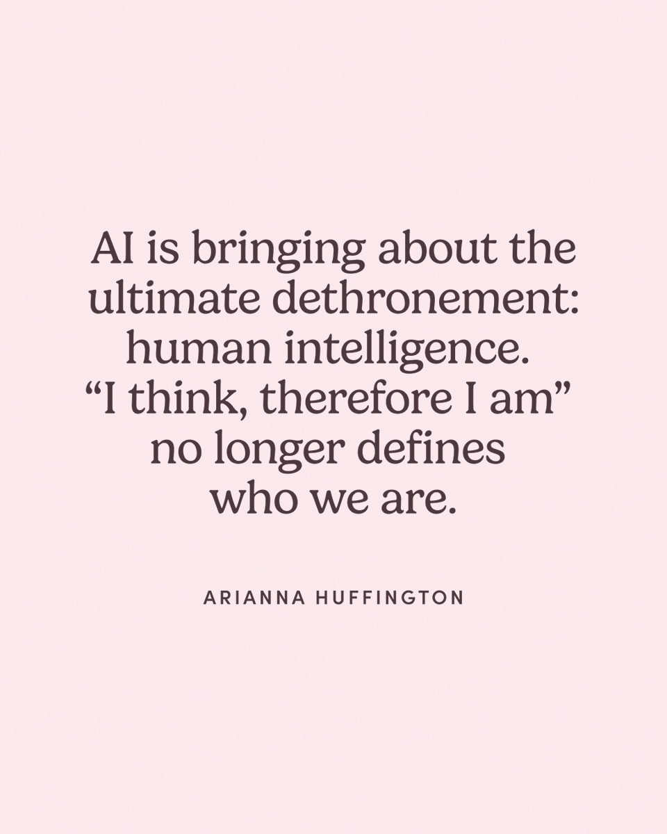 ariannahuff's tweet image. The shift being driven by AI is seismic, and it includes a much-needed course-correction on our never-ending journey to reach our full potential, which was never going to happen with our intellect on the throne.
What will make that journey less challenging is embracing the…