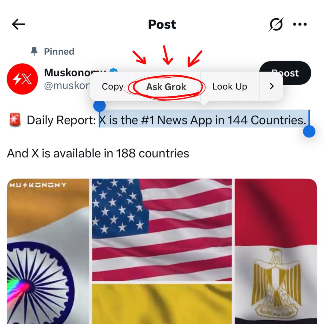 muskonomy's tweet image. 🚨NEWS: X is working on a new feature, an “Ask Grok” button will appear when you highlight any text.