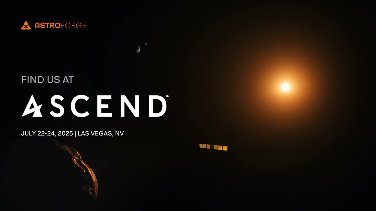 AstroForge's tweet image. AstroForge is at @ascendspace in Las Vegas this week!

@MattGialich will be exploring the honest highs and lows of building a space startup at the Founder&apos;s Panel on Tuesday, July 22 at 1pm PT. 

No sugarcoating– just earned learnings from real founders (alongside @joe_landon,…