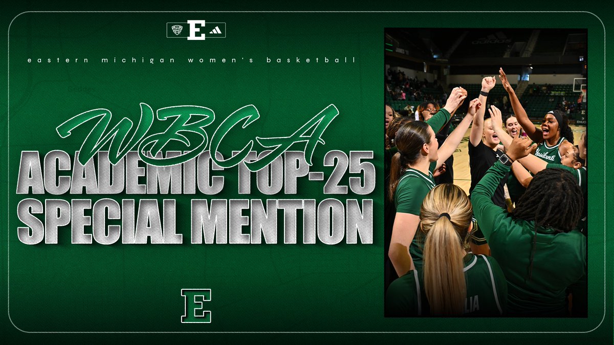 EMUWBB's tweet image. Eastern Earns WBCA Academic Top-25 Special Mention

The team&apos;s 3.597 cumulative GPA last season ranked 30th in the nation

📰tinyurl.com/mujjh7cx

#EMUEagles | #GreenLightGO