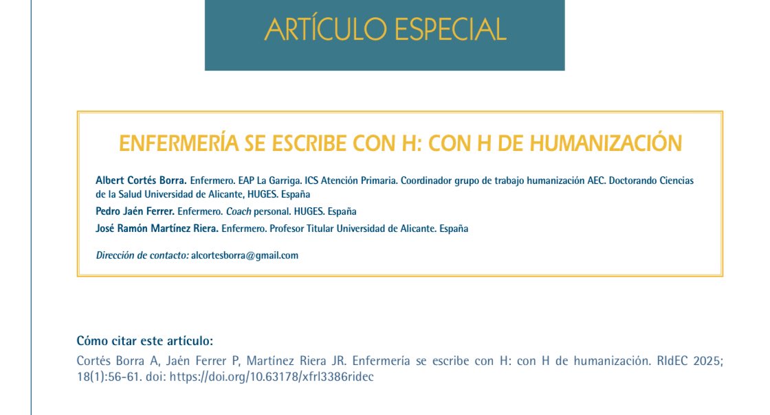 Albert Cortés Borra (@acortesborra) on Twitter photo 📣📣Nuevo articulo: “Enfermería se escribe con H: con H de humanización” en <a href="/AecRidec/">@ridec_aec</a> de la <a href="/AECTUIT/">AEC +S</a>. Avanzando con los objetivos. <a href="/UA_Universidad/">Universidad de Alicante UA</a> <a href="/naricotome/">José Ramón Martínez</a> <a href="/vicente_gea/">Vicente Gea</a> <a href="/pjaenf_jan/">Pedro Jaén</a> 📣📣Nuevo articulo: “Enfermería se escribe con H: con H de humanización” en <a href="/AecRidec/">@ridec_aec</a> de la <a href="/AECTUIT/">AEC +S</a>. Avanzando con los objetivos. <a href="/UA_Universidad/">Universidad de Alicante UA</a> <a href="/naricotome/">José Ramón Martínez</a> <a href="/vicente_gea/">Vicente Gea</a> <a href="/pjaenf_jan/">Pedro Jaén</a>