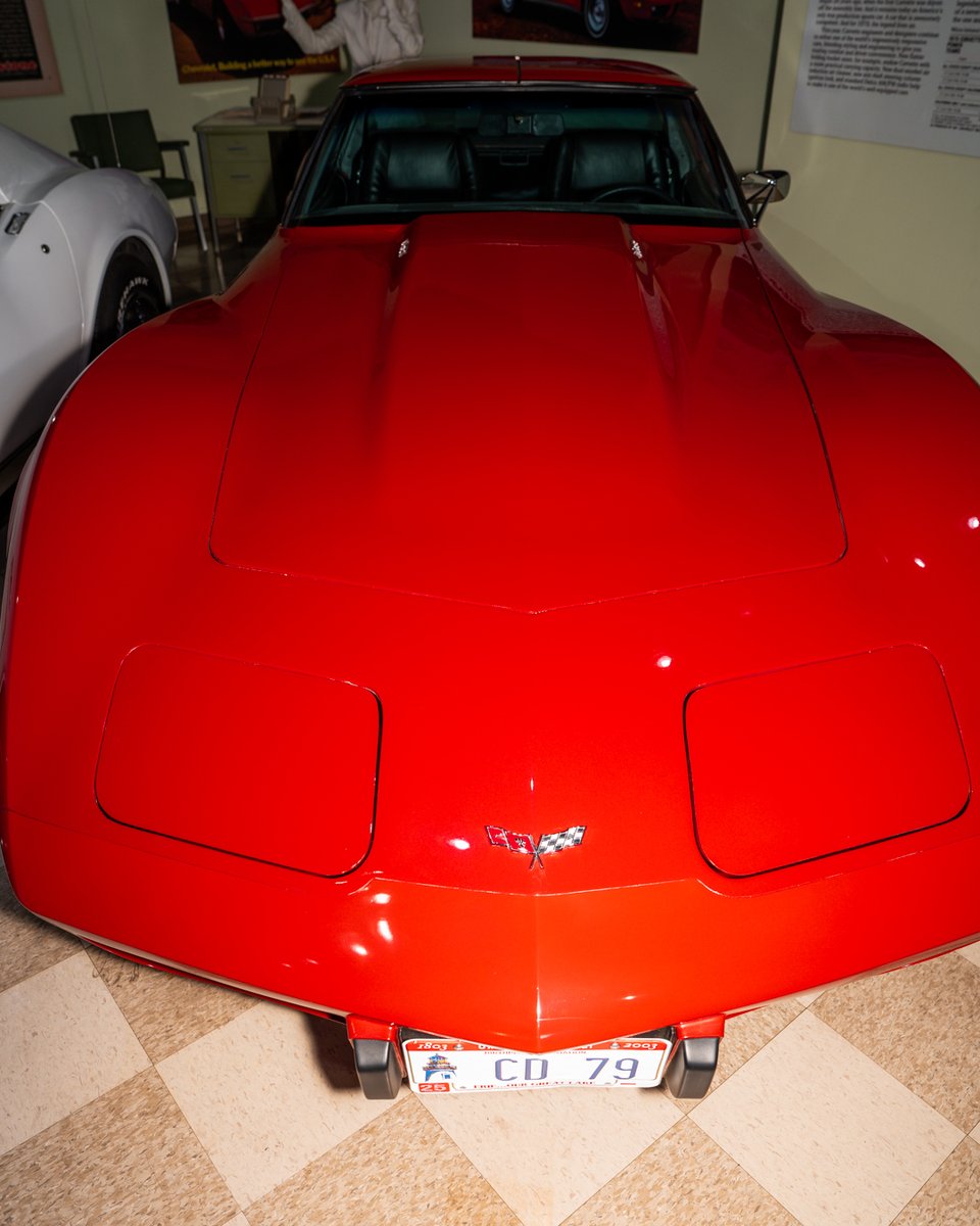 The 1979 Corvette, nicknamed “Big Red,” is on display now at the National Corvette Museum. This third-gen icon features the L82 engine with 225 hp, AM-FM radio, available CB and tape player, front and rear spoilers, mirror-tint roof panels, and high-back seats. It marked