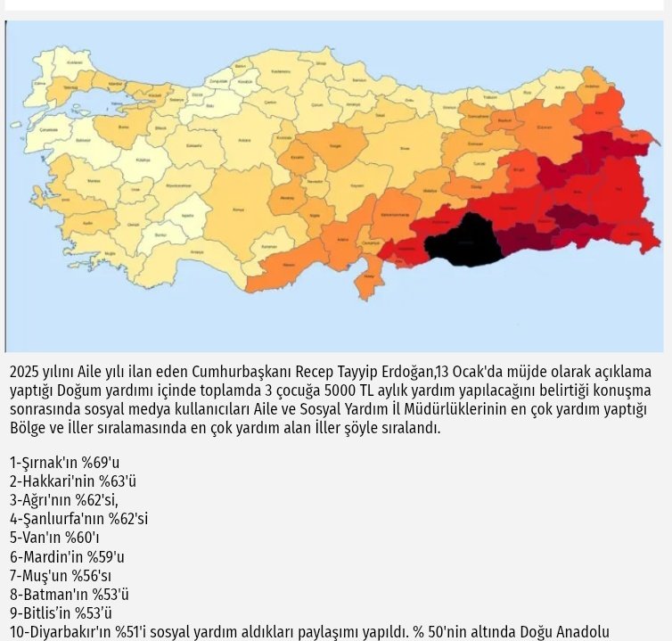 En çok sosyal yardım alan iller