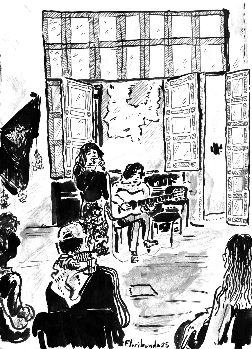 Floribund0's tweet image. un par nomás de las últimas pinturas realizadas en vivo, en orden : Flores Robadas en LaBlindada, Sonora Webster en el Qi, Max y Rama de Desvio,  Camilo y Cyano - todas hechas en tinta china ✒️
