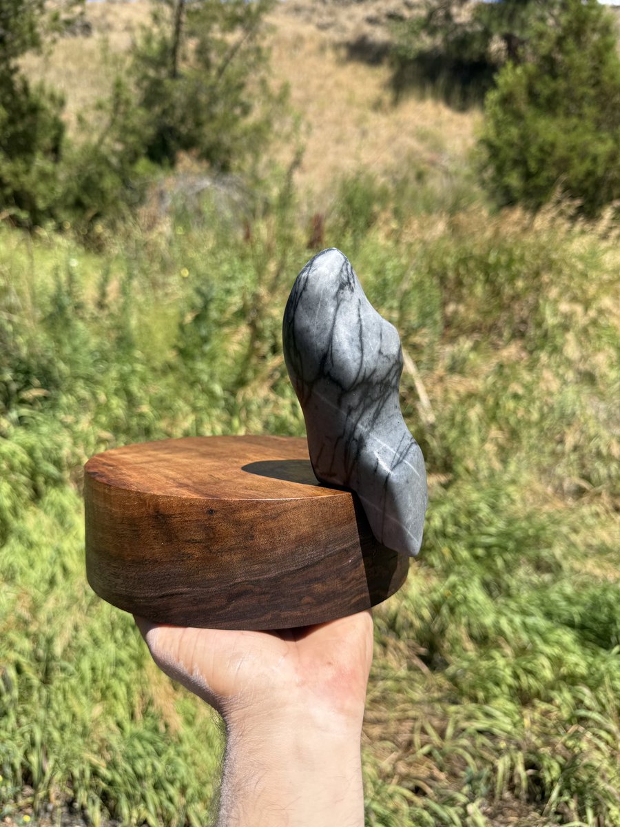 JoshHughes___'s tweet image. Just about finished with a marble, brass and walnut sculpture I have been working on.