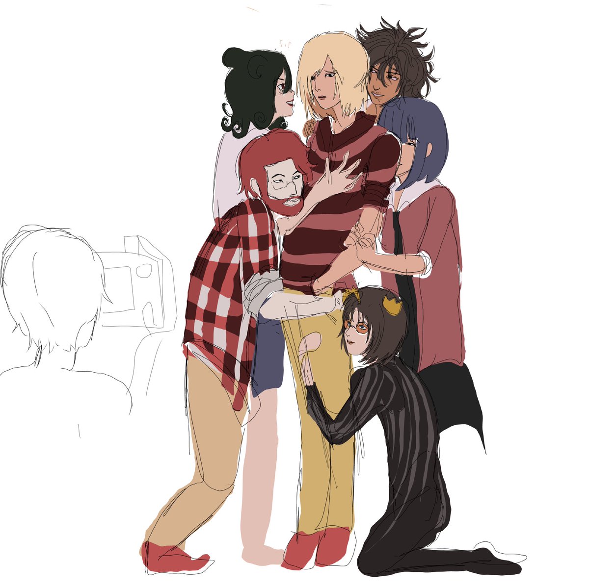 rorythemancer's tweet image. everyone harasses rory and michael instead of helping he is taking photos