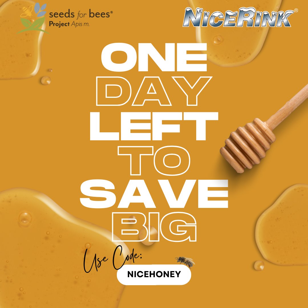 🚨 ONE DAY LEFT!
Our biggest sale of the year ends July 22nd!
Save up to 20% off <a href="/NiceRink/">NiceRink</a> gear w/ code: NiceHoney
🧊 Boards, Liners, KickPlates, &amp; more
🐝 1% of sales help the bees!
👉 Don't get stung by winter prices.
#NiceRink #FrozenMemories #BackyardHockey