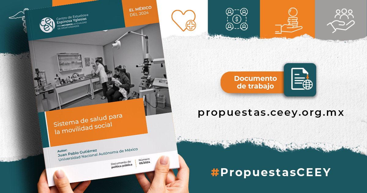 ceeymx's tweet image. La salud promueve la movilidad social. Sin embargo, el estado actual de la salud de la población en México evidencia rezagos que muestran la inequitativa distribución de los resultados 🩺⚖️
🔸Documento de política pública "Salud para la movilidad social" ceey.org.mx/sistema-de-sal…