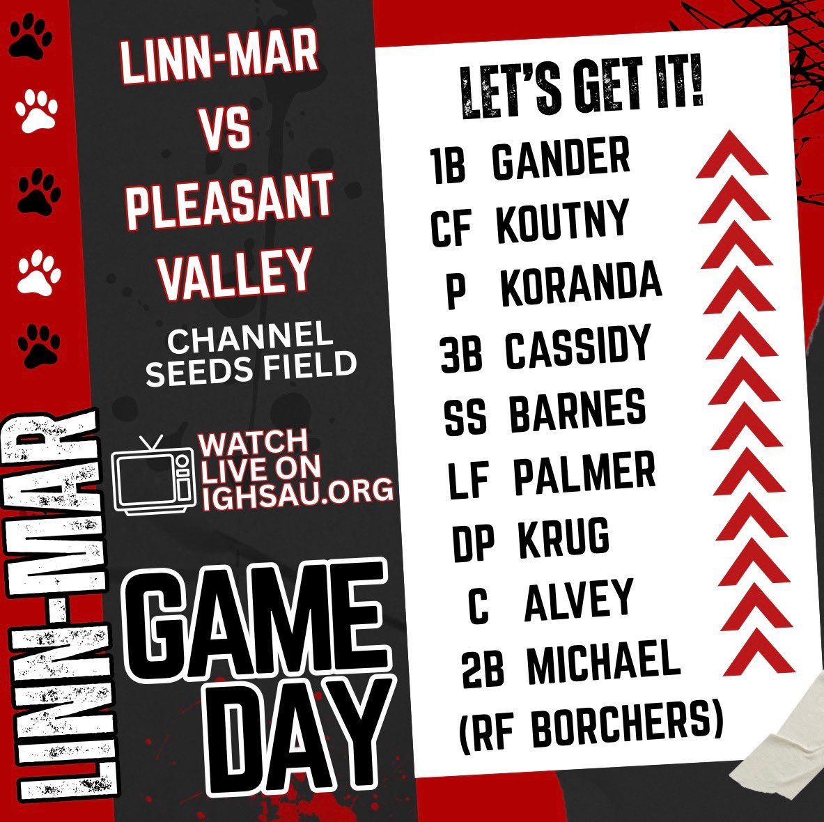 45 minutes until 1st pitch in Fort Dodge!
The winning line-up is in…