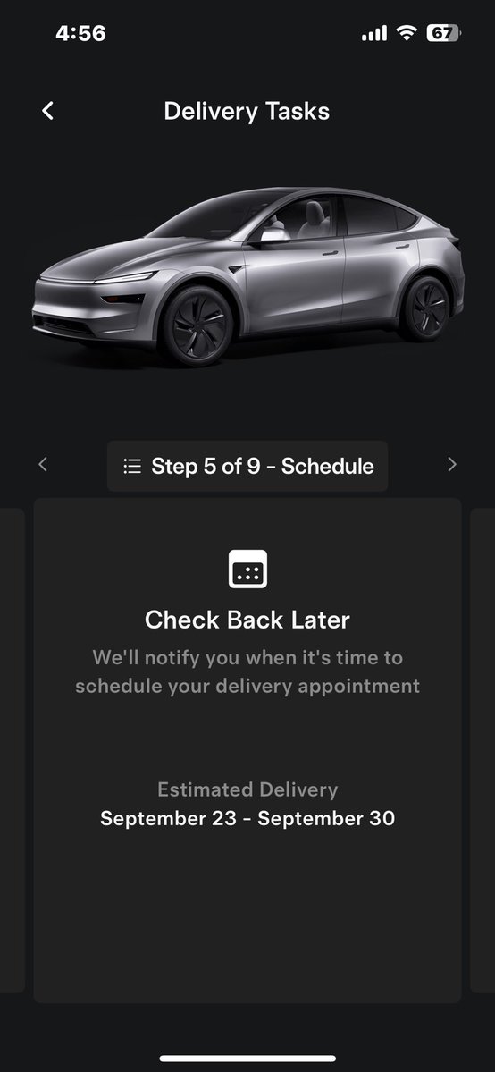 DoublepPradhan's tweet image. Two weeks ago Tesla opened up orders on Model Y for Canada with no tariffs .
I placed order for QS with white interior the night of.
Model Y coming from Berlin is what everyone has said.
I now got update on delivery window .
Last week of September.
@niccruzpatane…