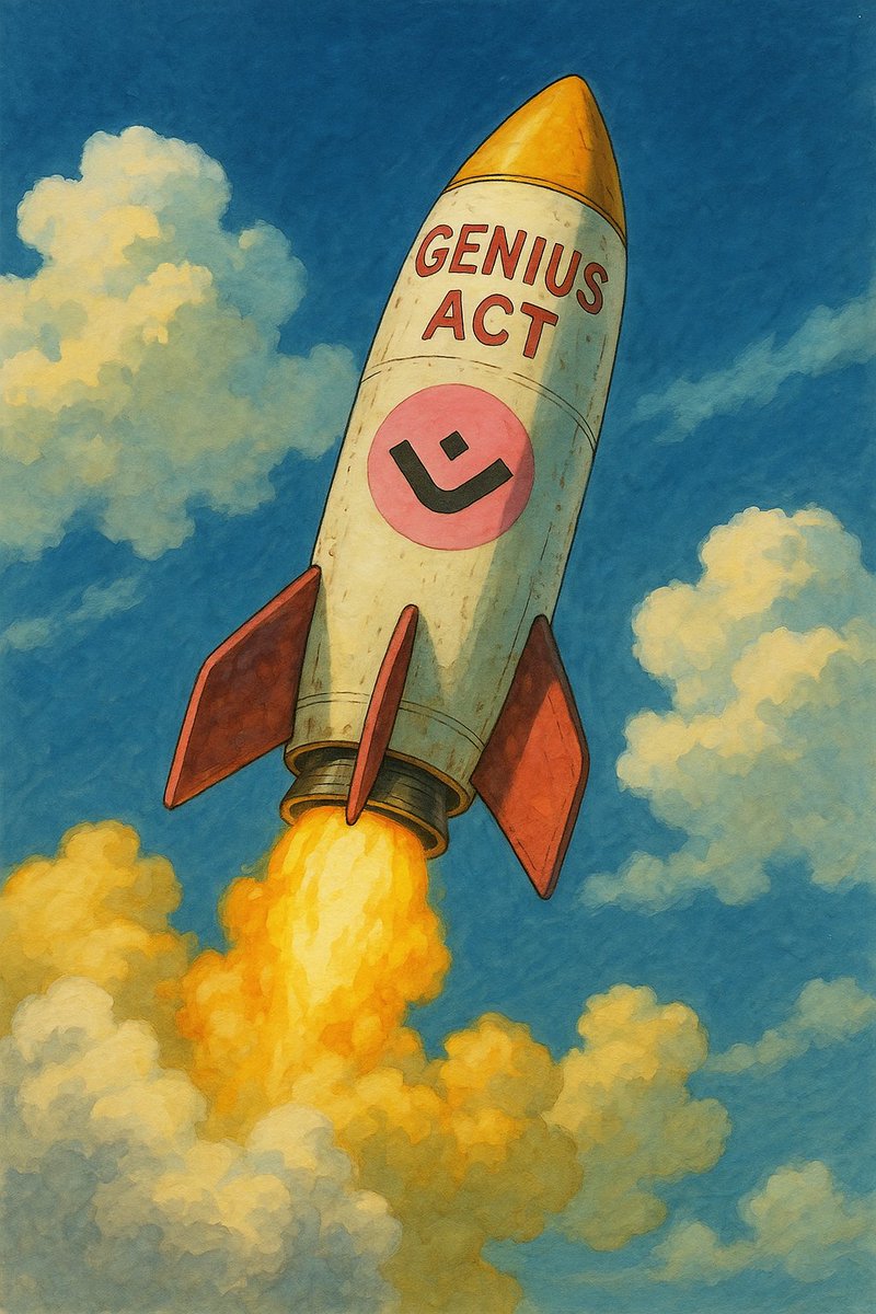 🧵 The GENIUS Act just passed into law signed July 18, 2025

A major milestone providing the first federal regulatory framework for dollar pegged stablecoins, requiring issuers to maintain 1:1 reserves, regular audits, and transparency.

Why that matters
Stablecoins backed by