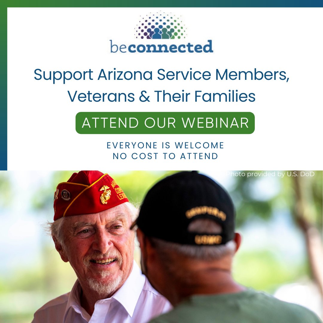 AzCoalition's tweet image. Calling all helpers! Our “Welcome to Be Connected” virtual training on Jul 30 is an opportunity to deepen your commitment to supporting veterans.💚 Register now 👉 connectveterans.org/welcome-traini… #AZVeterans