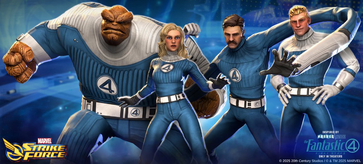 4️⃣ Fantastic Force: Power Up the Fantastic Four 4️⃣

💥 Marvel's First Family is heading back to theaters with Marvel Studios' Fantastic Four: First Steps, and we're throwing a party in their honor! 

marvelstrikeforce.com/en/updates/fan…