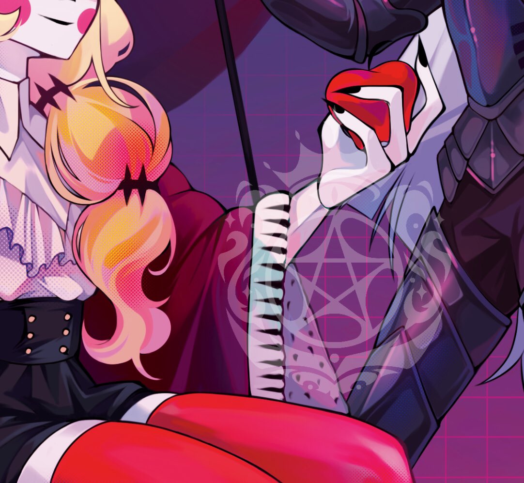 __ponyhead__'s tweet image. Showing previews for my two art pieces that I did for @OneHelluvaZine !
Really excited for you guys to finally see them, so don’t miss out and go purchase the zine! 💕✨😋
#HazbinHotel #HazbinHotelFanart