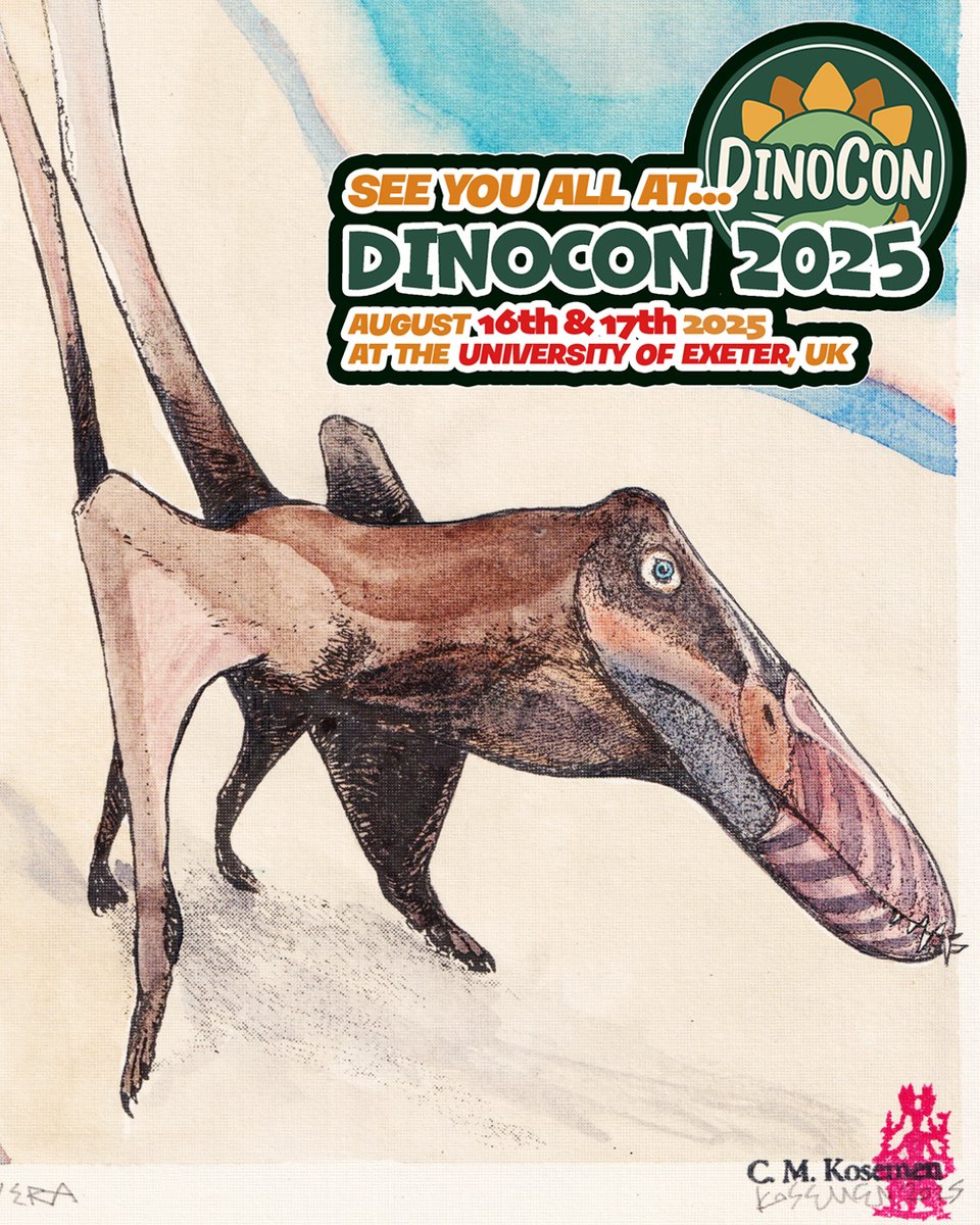 cmkosemen's tweet image. I will be at @DinoConUK, selling a HUGE selection of palaeoart watercolours alongside many never-before-seen impressionist palaeoart works, sketches, prints, as well as a ORIGINAL #alltomorrows art from the early ‘00s. Meet me in Exeter between AUG.16-17, 2025 to see them all!