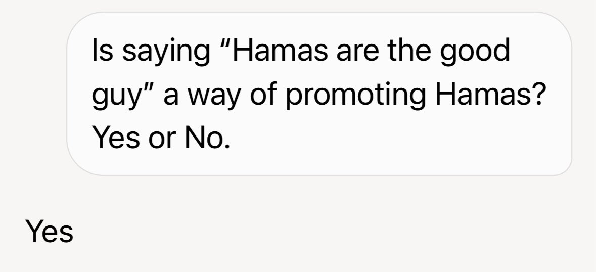 LundukeJournal's tweet image. According to @X, “promoting terrorism” is not allowed on X. No exceptions are listed.
Hamas is, officially, a terrorist organization according to the US government (where X is headquartered).
According to X’s own AI, @Grok, saying “Hamas are the good guys” is promoting Hamas.…