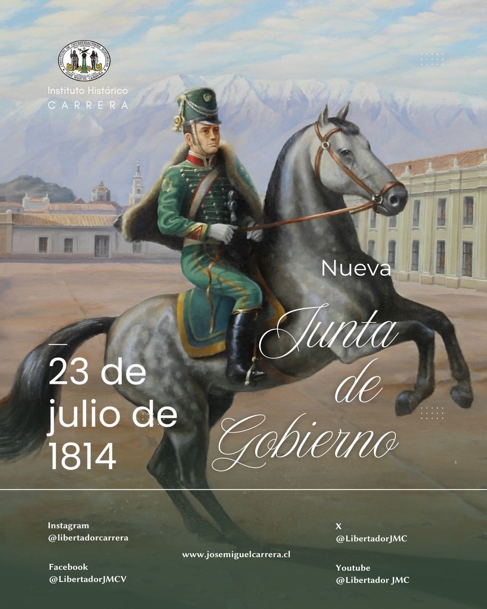 23 julio 1814. Después del Tratado de Lircay en que el brig. español Gainza firmó un pacto con O´Higgins para que Chile volviera a depender de España, Carrera fue capturado y escapó. Luego de dos meses de persecución, destituyó al gob. De la Lastra e instaló su junta de gobierno.