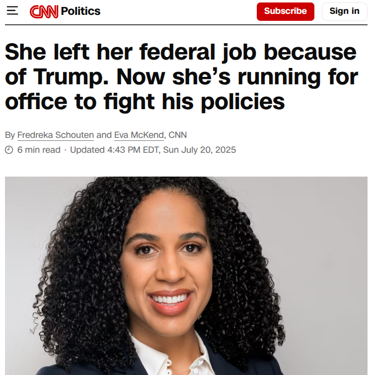runforsomething's tweet image. Tina Moeinian, 37, was wrongfully fired from her federal job under Trump. Now? She’s one of 60K+ stepping up to run for office with us.
As RFS President @amandalitman says: A run for office is “a specific and practical way to push back.”
Your turn. 👇 #RunForSomething