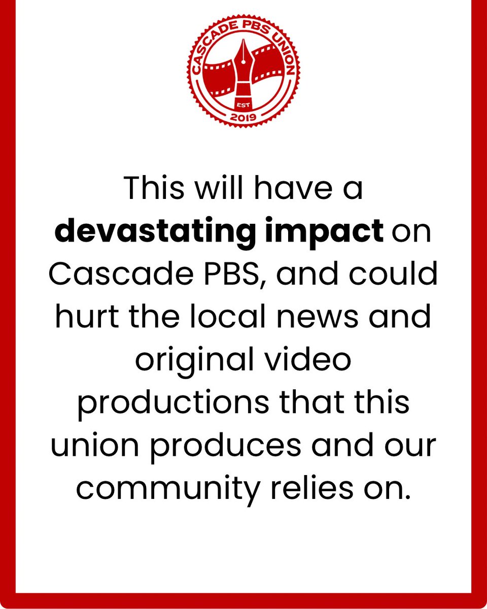CascadePBSUnion's tweet image. Thank you so much to everyone who stood by us in our contract fight. Now we’re asking for our community to stand by us in this critical moment for public media. Visit cascadepbs.org/donate to join the fight to sustain local journalism.