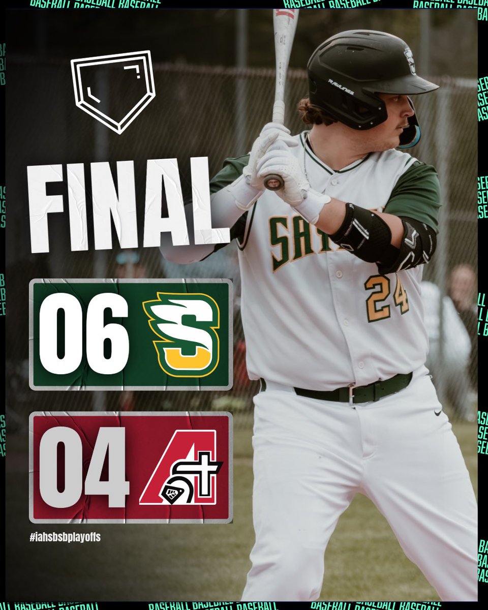 🚨𝗣𝗟𝗔𝗬𝗢𝗙𝗙 𝗕𝗔𝗦𝗘𝗕𝗔𝗟𝗟 𝗙𝗜𝗡𝗔𝗟 𝗦𝗖𝗢𝗥𝗘🚨

SAYDEL DEFEATS ASSUMPTION AND THE EAGLES ARE MOVING ONTO THE 3A SEMIS 🔥

Jorgensen hits a double and a home run along with two walks to help Saydel advance. 

#iahsbsb Marie Ann Photo