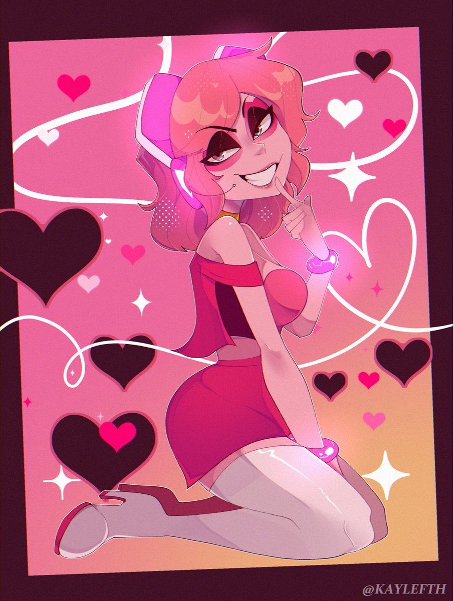 kaylefth's tweet image. Do you love that i&apos;m not like the other heroes?~🩷✨
#HeedArt #missheed #Villainous