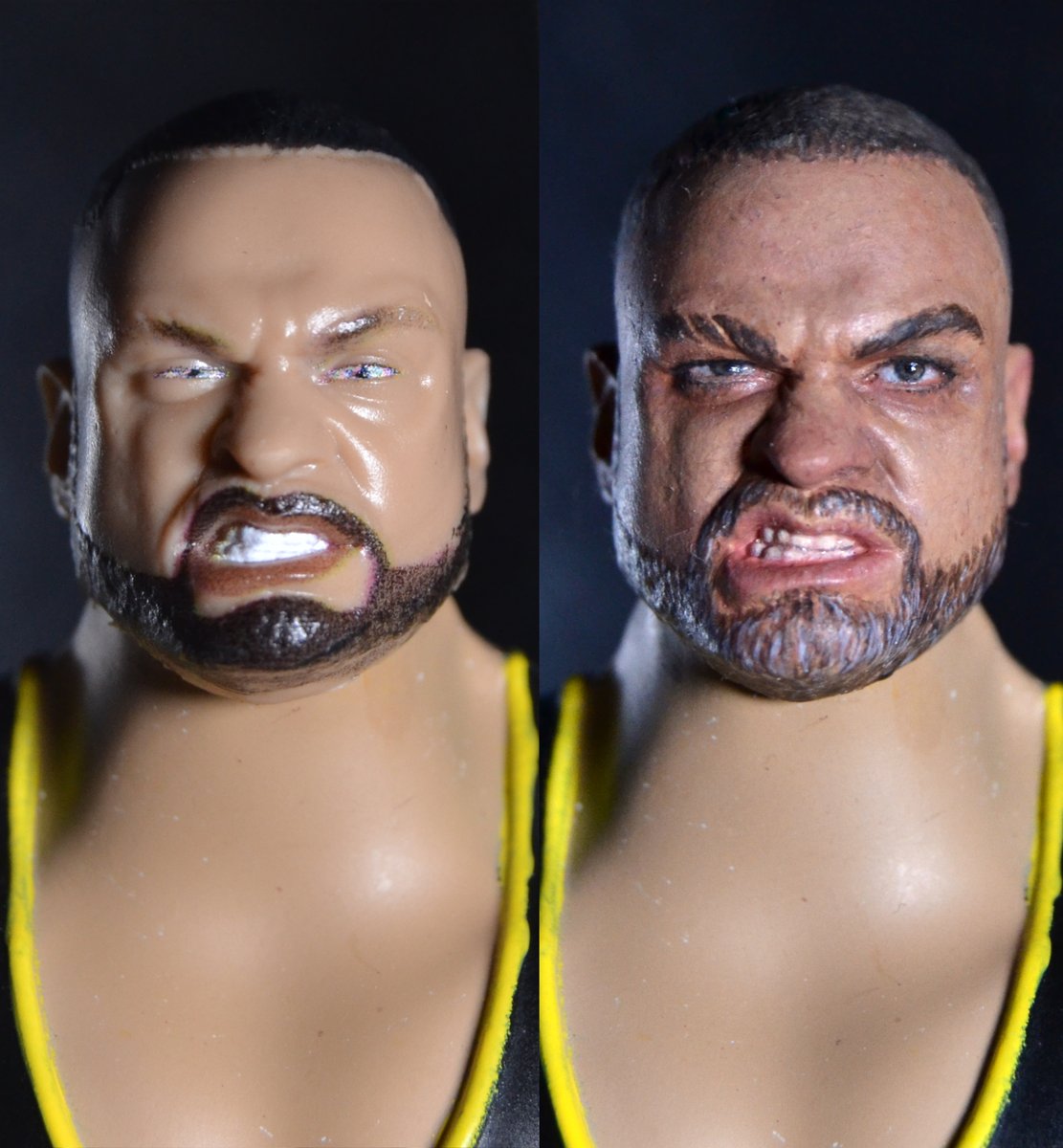 assui88's tweet image. Repainted the head of this #AEW Unrivaled Eddie Kingston figure