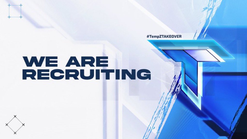 We are looking for the following!
-Co leads
-Streamers/Content Creators 
-New esport teams 
-Social media manager
If you are interested or have any questions feel free to send us a DM!!
#TempZTakeOver