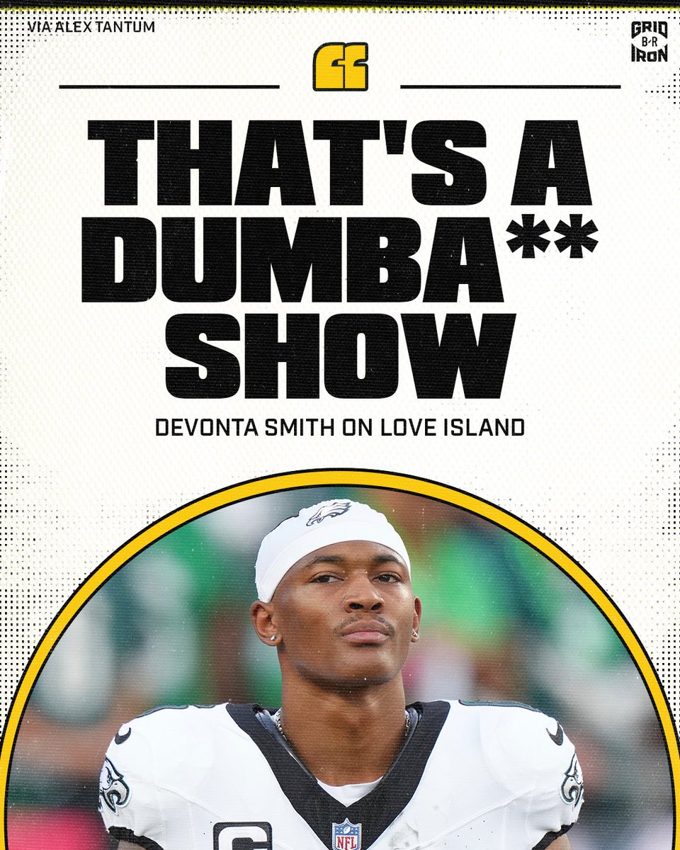 brgridiron's tweet image. Devonta Smith is not feeling Love Island 😂🤷
(via @_alextantum)