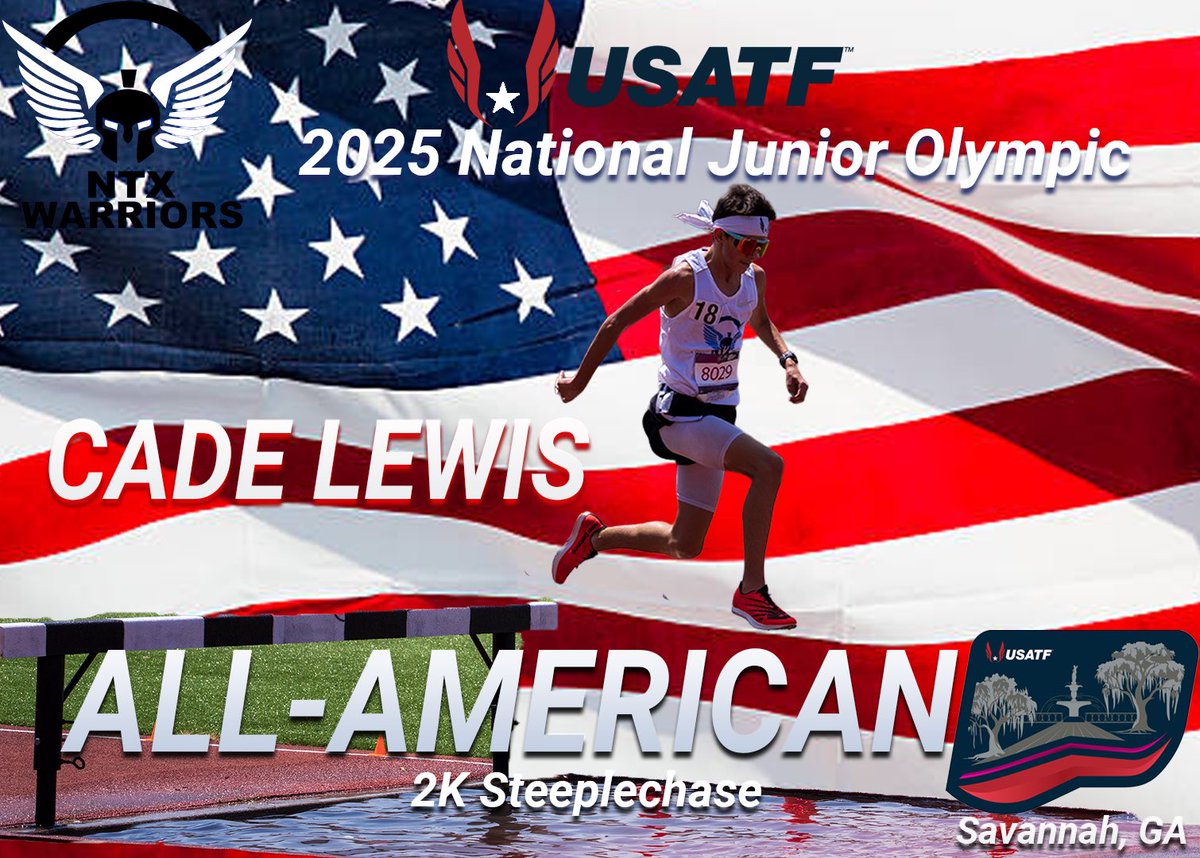 NTX Warriors Track Club (@ntxwarriorstf) on Twitter photo Cade secures <a href="/usatf/">USATF</a> All-American with a 7:00 PR in 2K Steeplechase! #usatfFutureStars Cade secures <a href="/usatf/">USATF</a> All-American with a 7:00 PR in 2K Steeplechase! #usatfFutureStars