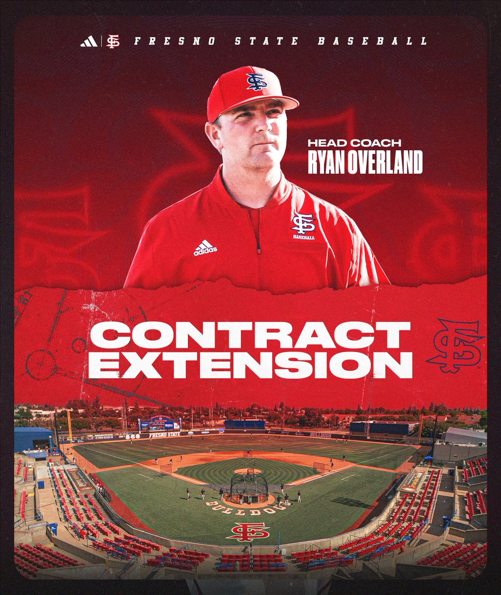 FresnoStateBSB's tweet image. let's keep the good times rollin' 🕺
Head Coach Ryan Overland has received a contract extension through 2030‼️
#DiamondDogs @RyanOverland24