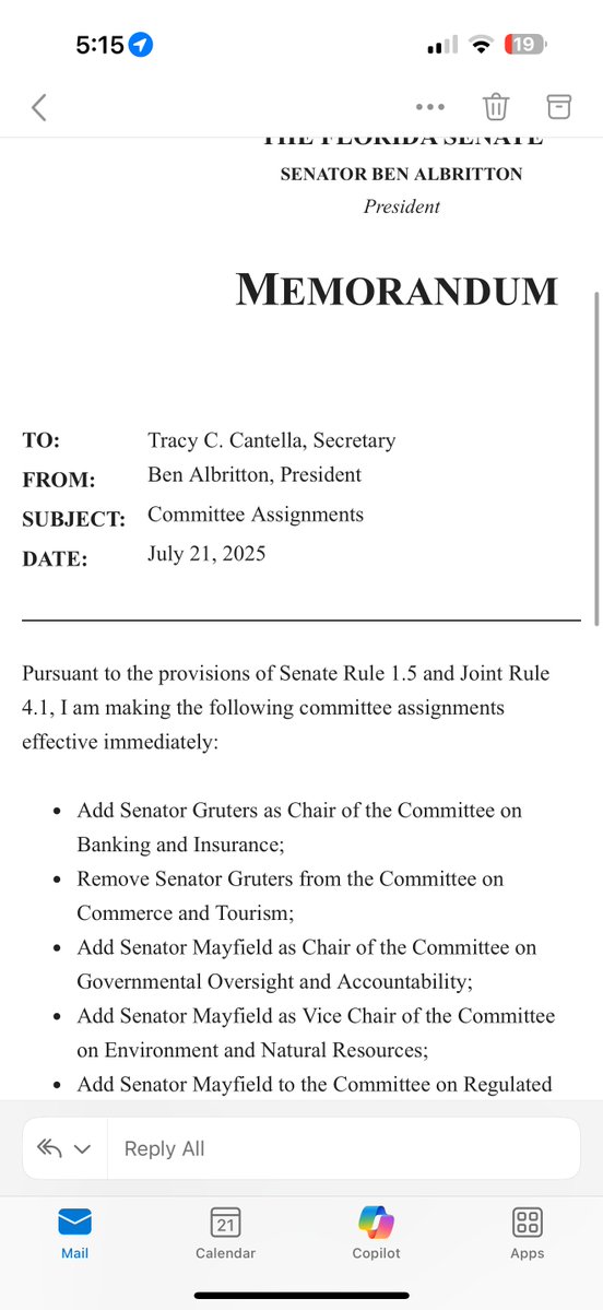 PeterSchorschFL's tweet image. .@FLSenate President @Sen_Albritton names @JoeGruters as Chair of the Banking and Insurance Cmte., a solid post from which to run for Florida CFO.
#FlaPol
