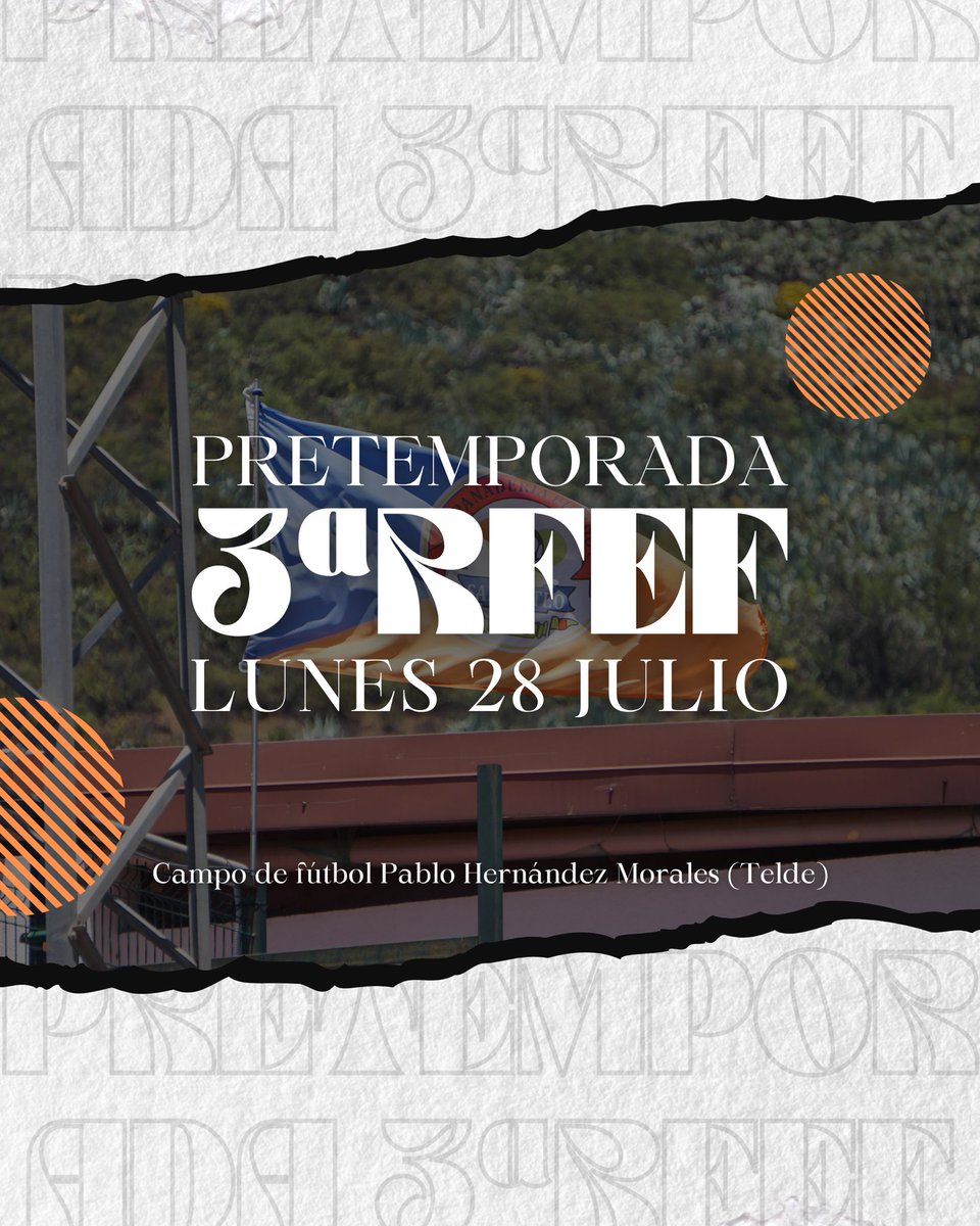 𝐏𝐑𝐄𝐓𝐄𝐌𝐏𝐎𝐑𝐀𝐃𝐀‼️

🗓️ Confirmado el inicio del 3ªRFEF. El próximo lunes 28 arrancamos en el Pablo Hernández de Telde.

💙 Agradecimiento infinito a la <a href="/UD_TELDE/">UD Telde</a> por facilitarnos sus instalaciones durante las obras en San Mateo.

#DeTodoCorazón 🧡