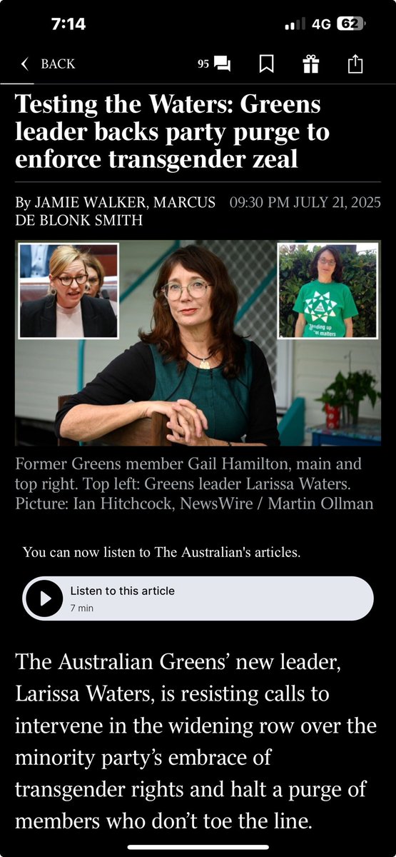 JohnRuddick2's tweet image. Surest tell that the tide has turned on transgender radicalism is that the Greens are having an internal upheaval over the issue.