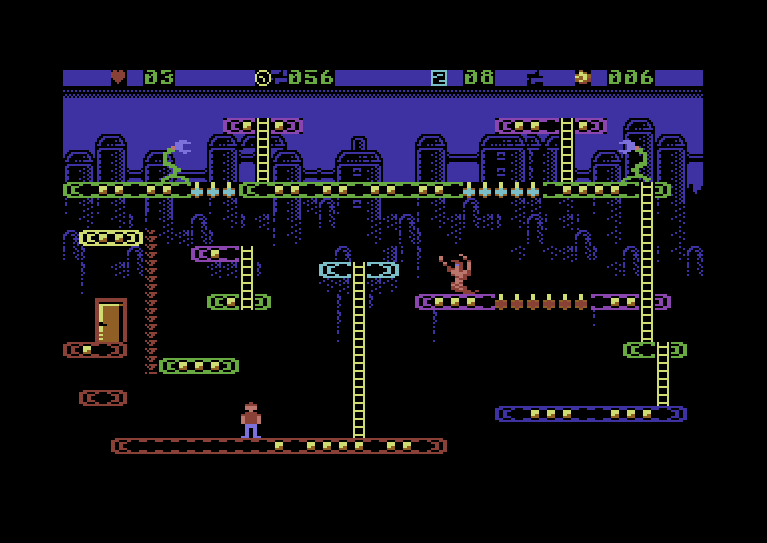 This is "DangerDennis", the game I'm currently working on, a small jump'n'run for the Commodore 64. It's a conversion of the Amiga game with the same name, which is also currently in development.

#c64 #commodore #retrogaming #indiegame #gaming