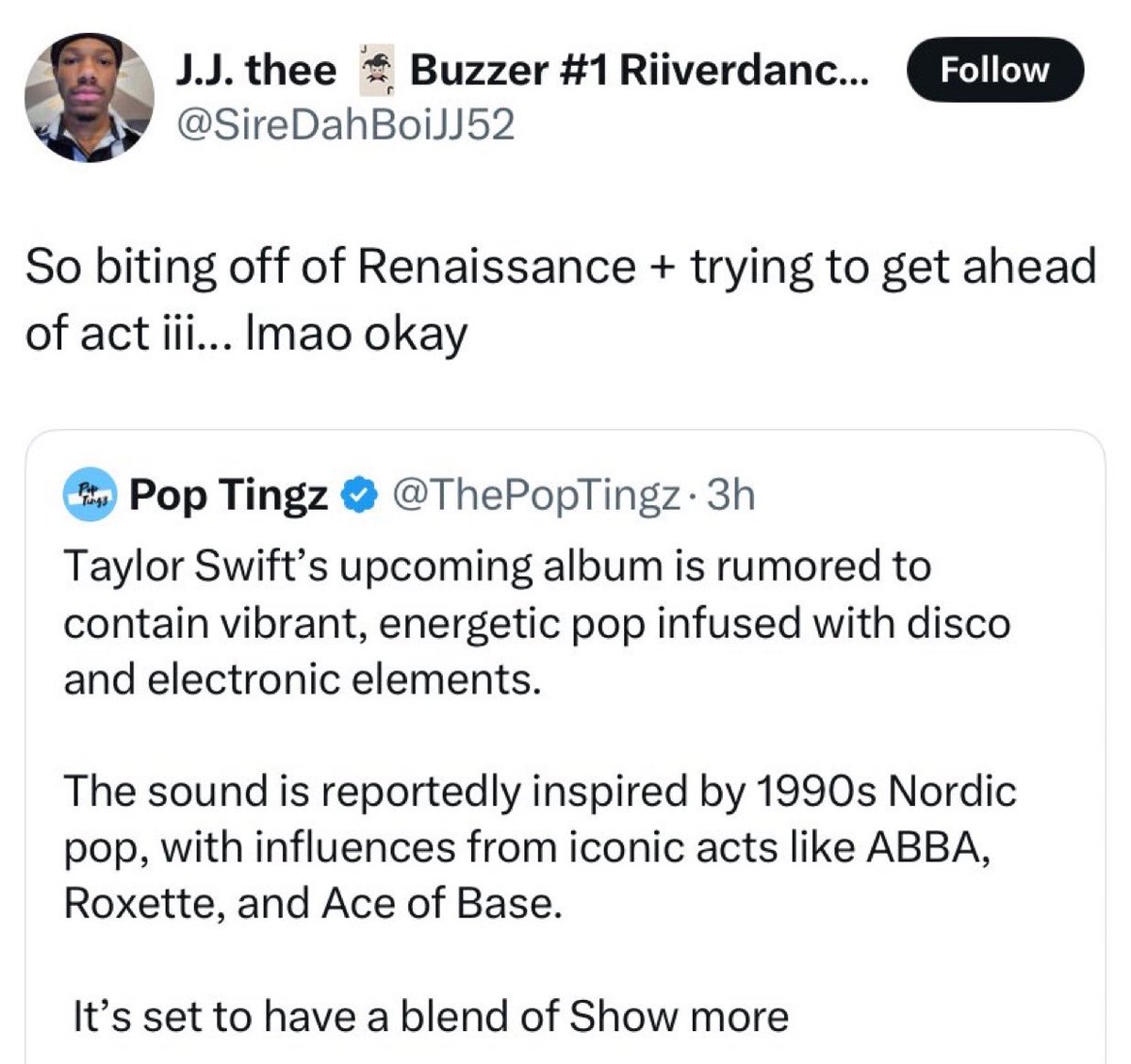 deaunteee's tweet image. taylor could outchart beyonce with 2 tracking days and thats being generous like she is not threatened by her and not to mention that post is probably fake 😭