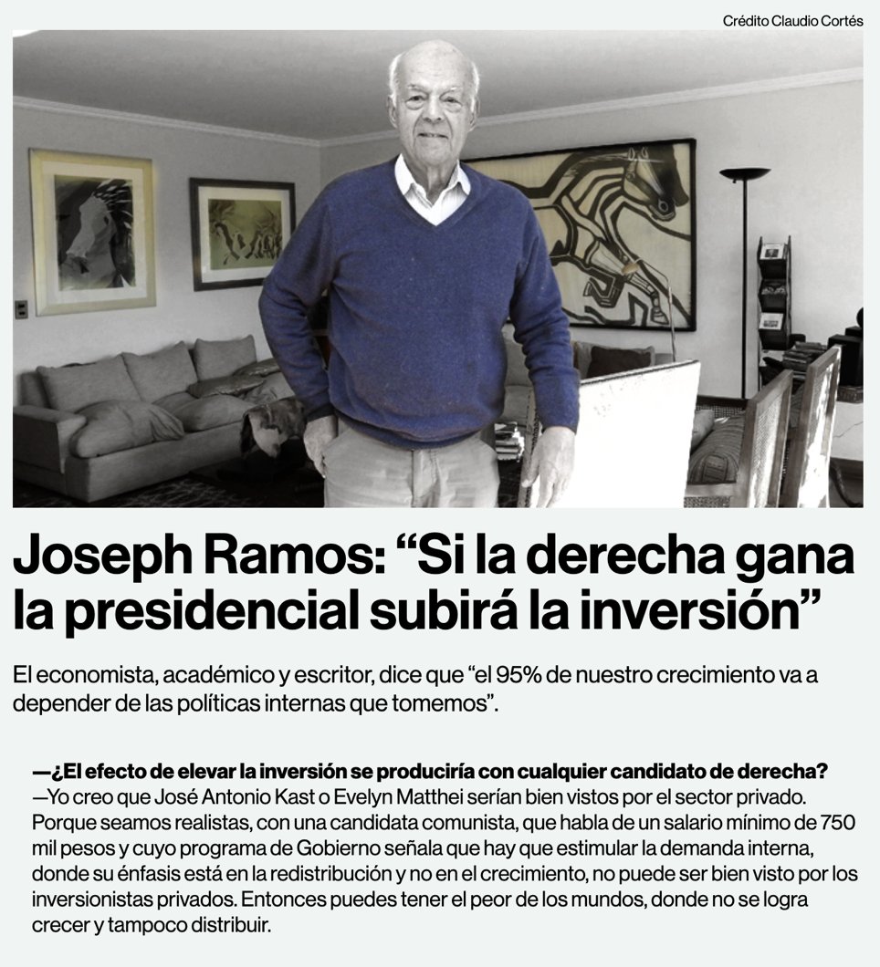 cristian_arayal's tweet image. Chile no necesita fΓ³rmulas fracasadas ni recetas ideolΓ³gicas que solo generan pobreza.
Lo que el paΓs requiere es confianza, inversiΓ³n y sentido comΓΊn.
Como bien dice Joseph Ramos: βSi la derecha gana la presidencial, subirΓ‘ la inversiΓ³nβ. Y no se equivoca.
No se trata de luchaβ¦