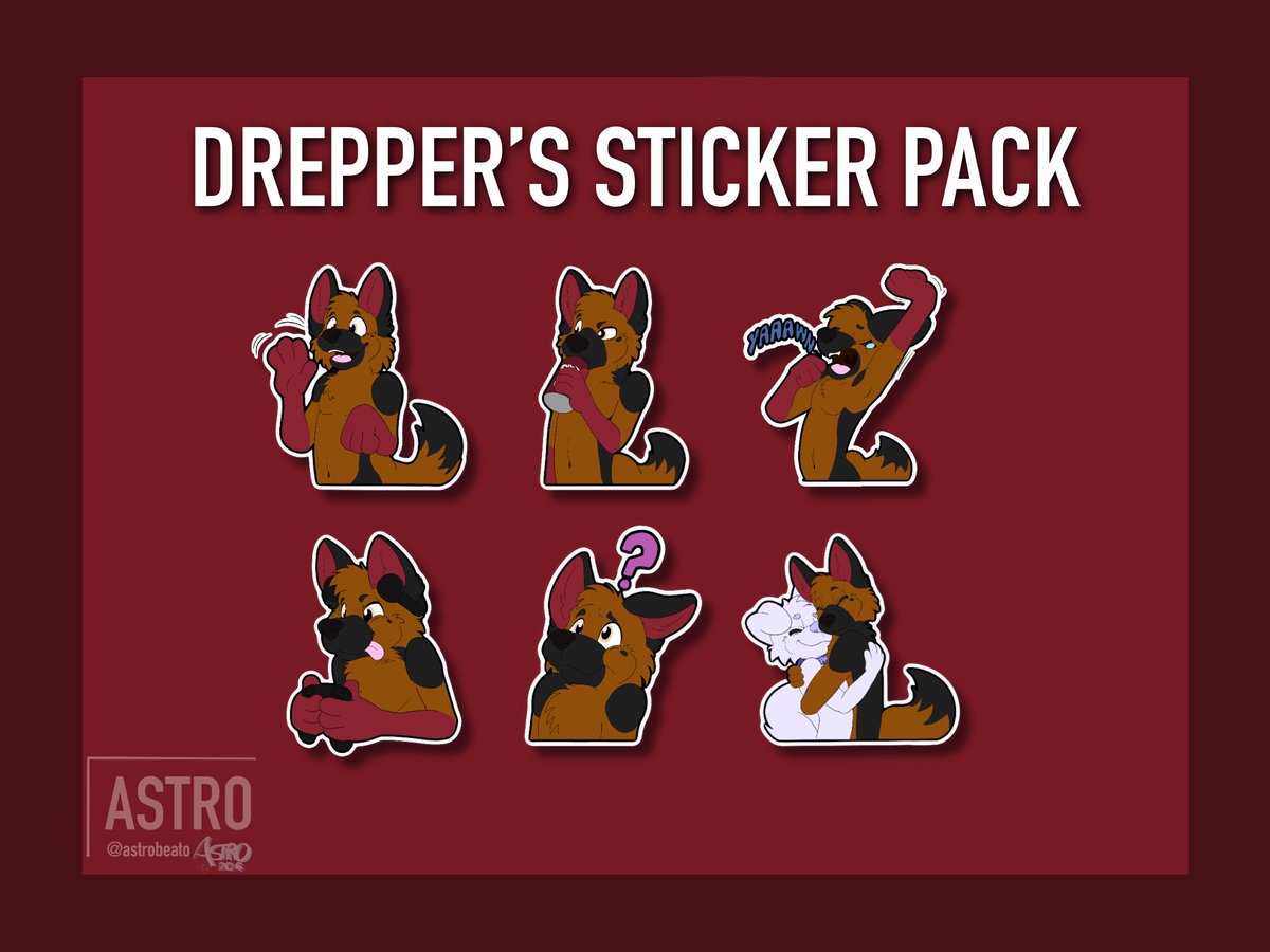 astrobeatoart's tweet image. ¡Heheeey!
Tenemos al Pastor Aleman Drepper con sus stickers, ¡awrf!
Gracias por el apoyo, @DrepperShepherd .
🤙✏️