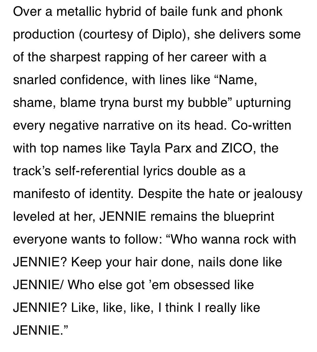 GENIUS9N's tweet image. "Despite the hate or jealousy leveled at her, JENNIE remains the blueprint everyone wants to follow" BILLBOARD YOU ATE THAT UP!