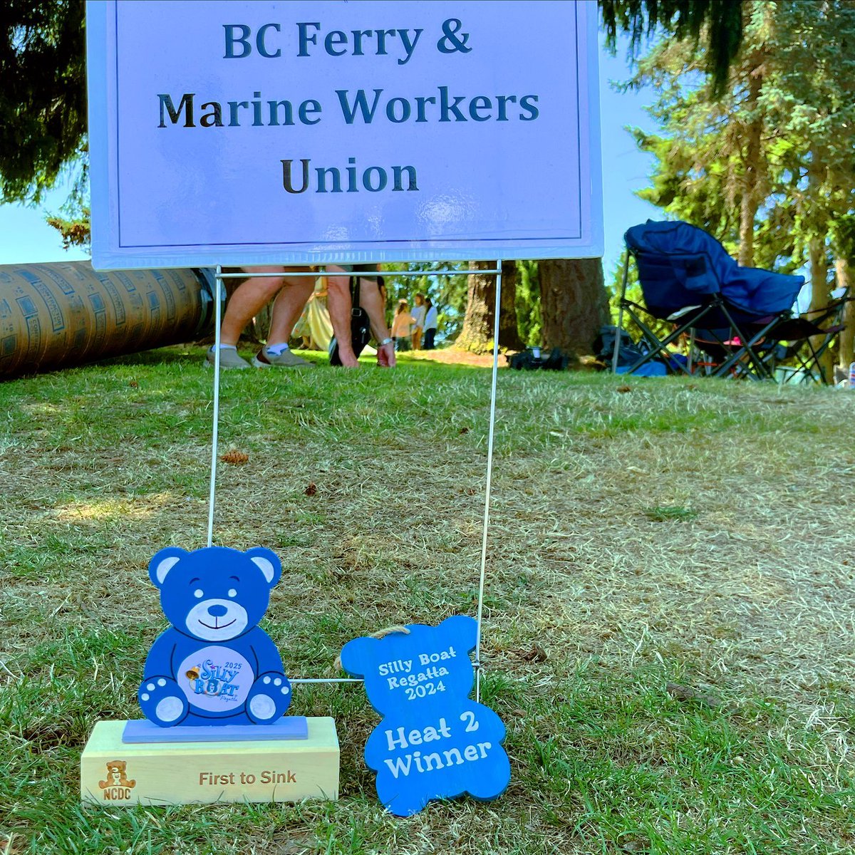 BCFMWU's tweet image. We came. We paddled. We sank. Proud to take home First to Sink at this year’s Silly Boat Regatta! Big thanks to everyone who cheered us on as we went down in style. 🚣♀️😆🏆