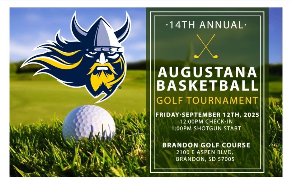 AugieMBB's tweet image. Sign up for the 14th Annual Augustana University Men’s Basketball Golf Tournament is officially LIVE! @AugieMBB Alumni, Fans, Family and Friends get signed up today. Tournament will cap at 36 teams. See you there! Registration ⬇️. 

🔗: mbb25.givesmart.com
