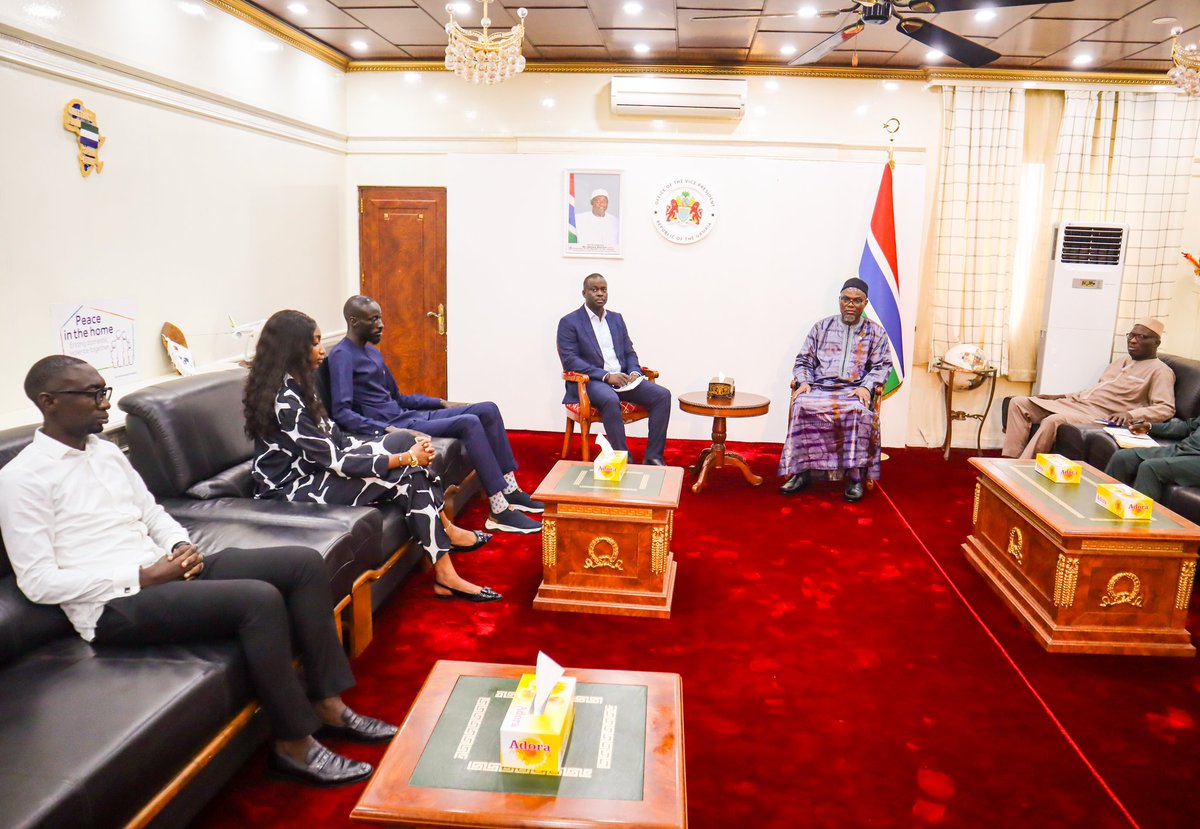 | VP Mohammed B.S. Jallow today received a high-level Senegalese investor delegation at State House. Discussions focused on job creation, youth empowerment &amp; key investments in construction, logistics &amp; HR development.

#VPJallow #Investment #Gambia #HumanCapitalDevelopment