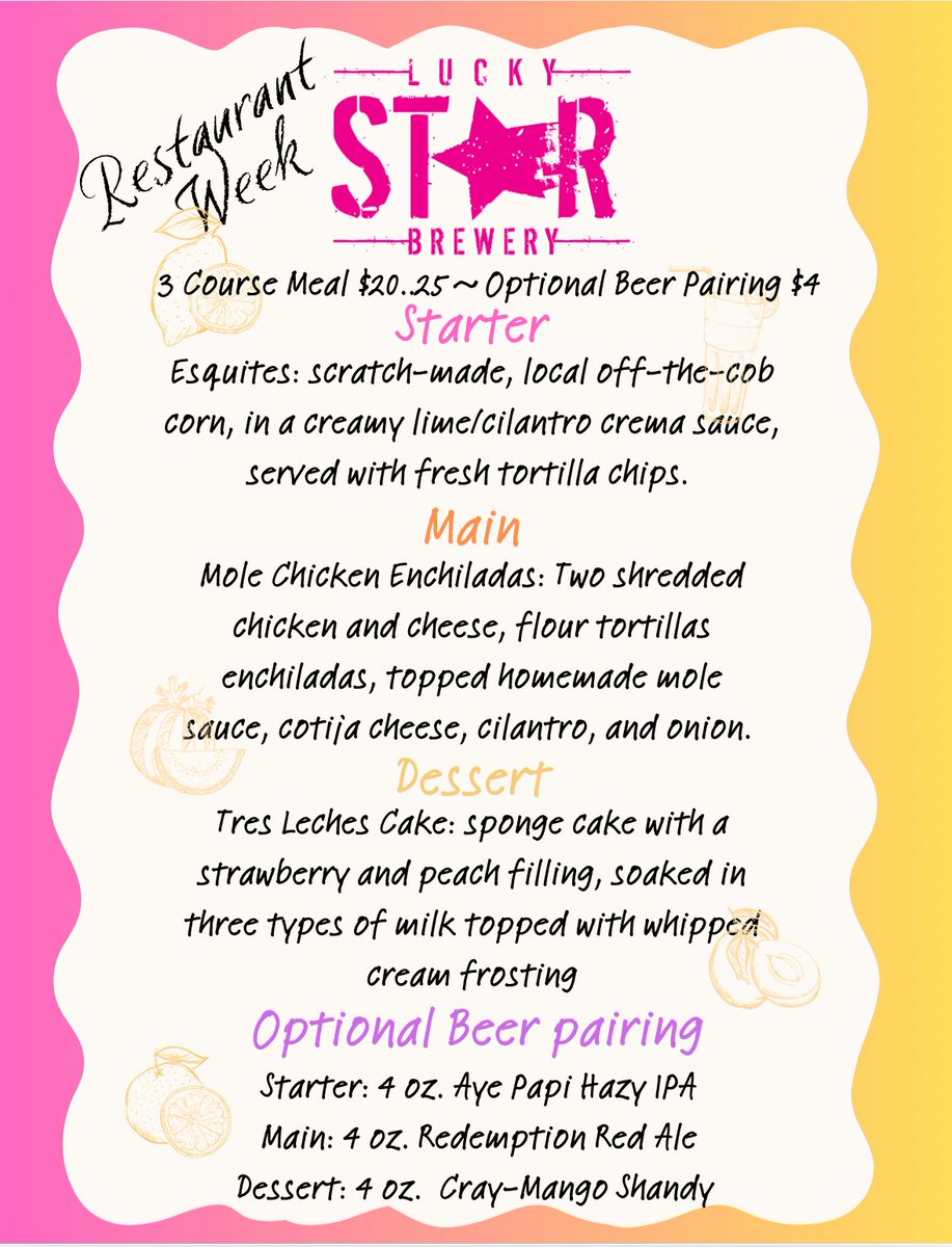 It’s Restaurant Week! Come down and join us!!!