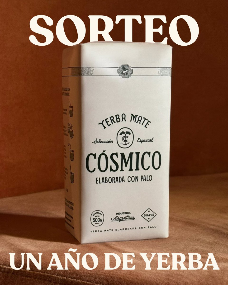 samtrottierr's tweet image. Ganá 1 AÑO de Yerba Mate Cósmico!!!
(Sorteo exclusivo para X)
CÓMO ENTRAR:
🧉 seguí a @samtrottierr
❤️ dale me gusta a esta publicación
🙋🏽♀️ retuiteá esta foto o etiqueta amigos en los comentarios!
El ganador será anunciado el 28 de Julio y será contactado por DM desde la cuenta…