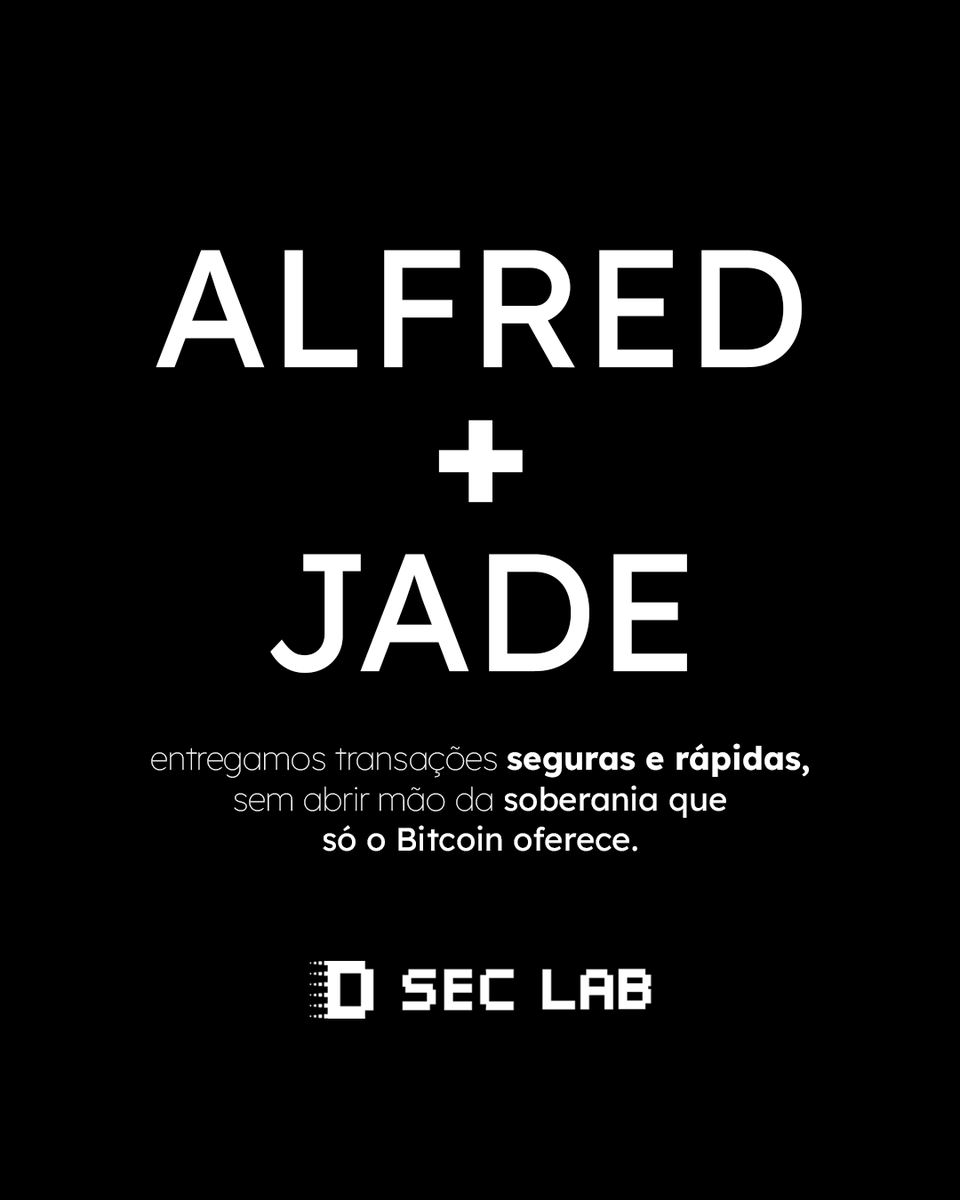 diyseclab's tweet image. Privacidade real não tem preço.
Por isso Alfred escolheu a Jade: transações rápidas, anônimas e com toda a segurança do Bitcoin.
Viva a soberania