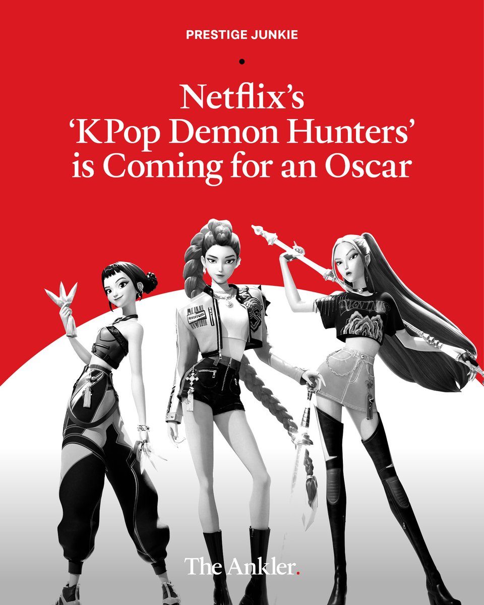 TheAnkler's tweet image. Netflix’s KPop Demon Hunters is pushing for Oscar attention in animated feature and original song. The chart-topping film has quietly met Academy eligibility. Plus: Desi Lydic chats Emmy noms for Desi Lydic Foxsplains and the future of The Daily Show theankler.com/p/kpop-demon-h…