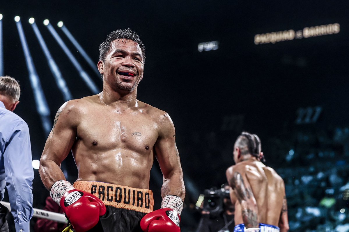 MannyPacquiao's tweet image. Thank you Lord for keeping us safe in the ring. I want to thank my wife, my kids, my family, my team and everyone who supported me throughout this fight.
To Mario Barrios, you are a true warrior. It was an honor to share the ring with you. Even after all these years, I felt…