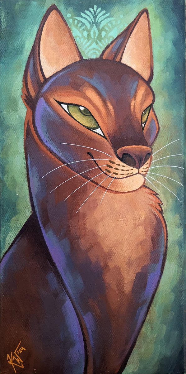 kmcritterart's tweet image. “Abyssinian” (2024) I just think they are one of the most gorgeous breeds, I should really paint more felines.